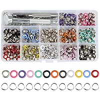 OFNMY 360pcs Kit de 5mm Ojales Metalicos de Metal Artesanía Multicolores para Zapatos-Sombreros-Cazadora-Cinturones-Ropa…